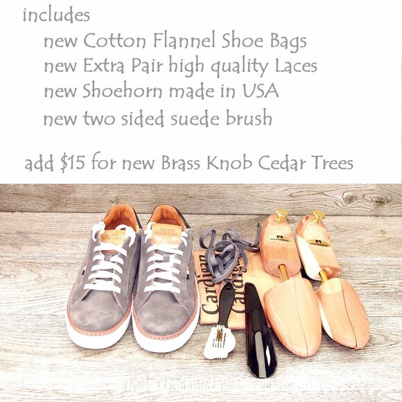 * NIB * $295 Allen Edmonds ALPHA Sneaker 7 D Grey Suede * add $15 new Trees - Picture 4 of 13